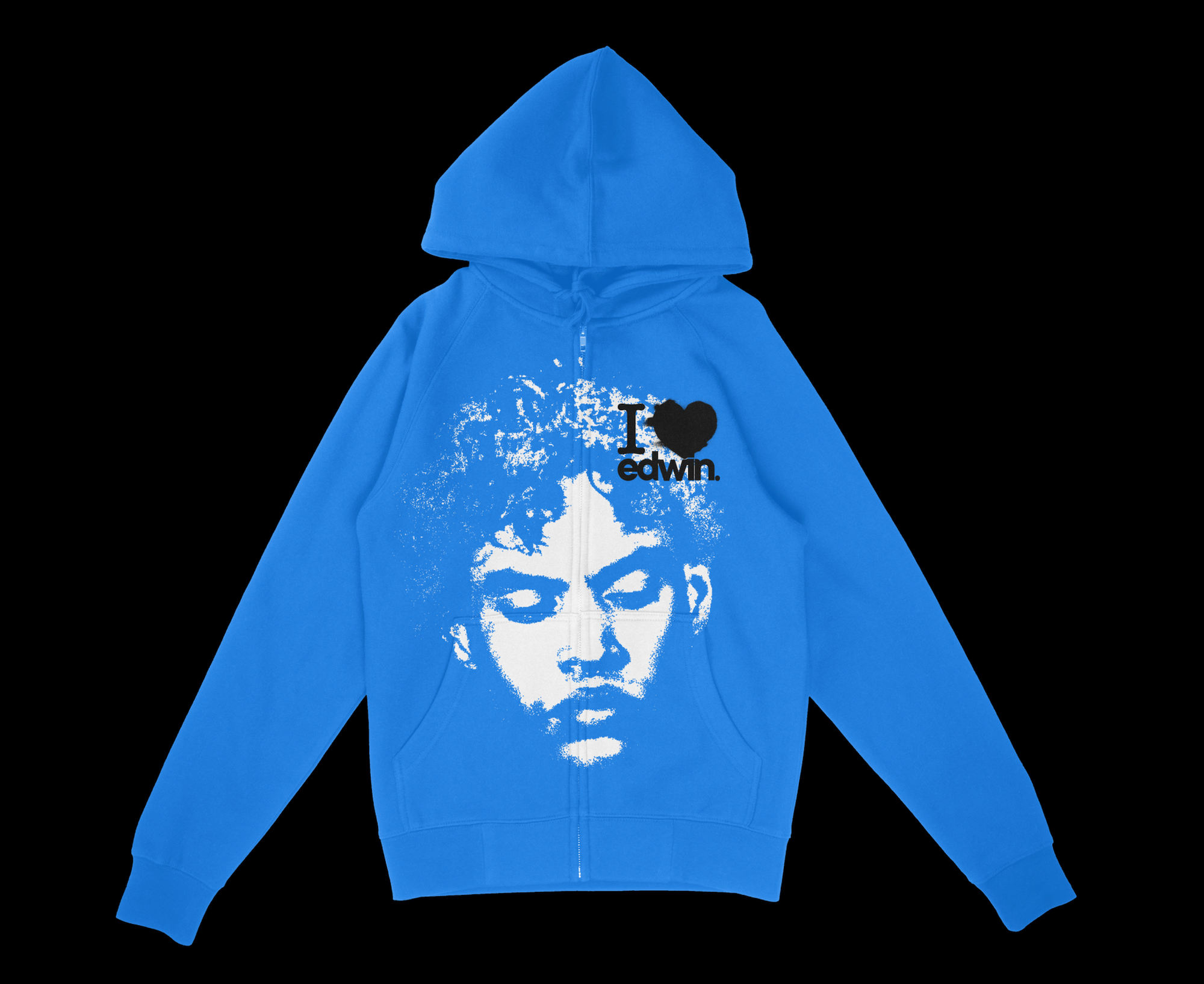 I love edwin Blue Hoodie